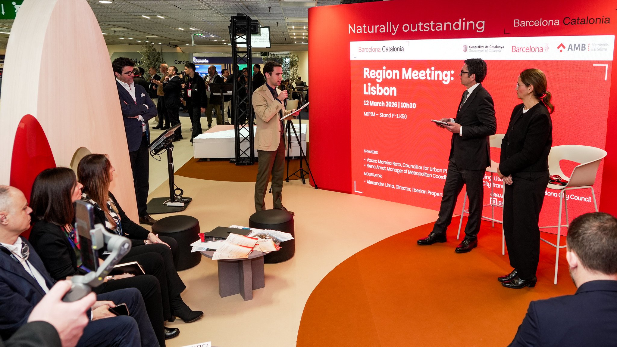From left to right: Alexandre Lima, Vasco Moreira Rato, and Elena Amat - MIPIM 2026