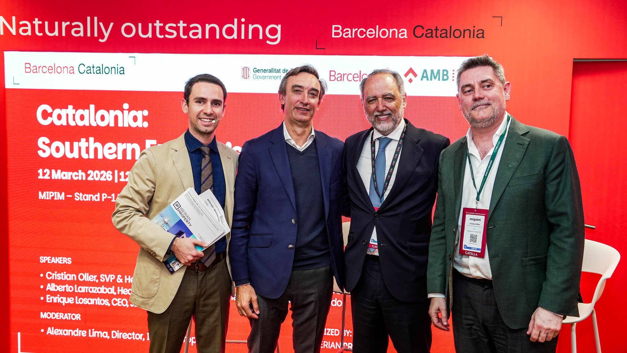 From left to right: Alexandre Lima, Alberto Larrazabal, Enrique Losantos, and Cristian Oller - MIPIM 2026